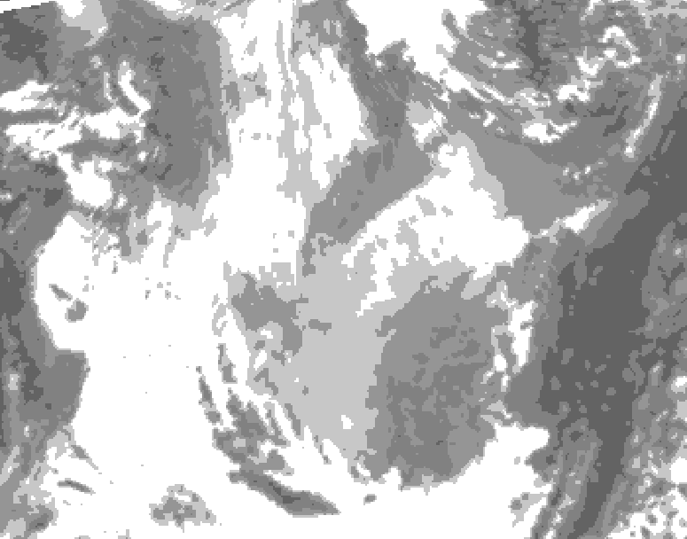 GDPS total cloud 042 hour forecast chart for Canada based on 2026/01/17 1200Z data