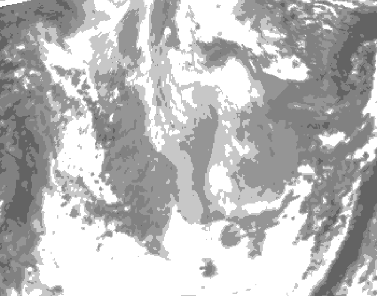 GDPS total cloud 072 hour forecast chart for Canada based on 2026/01/17 1200Z data