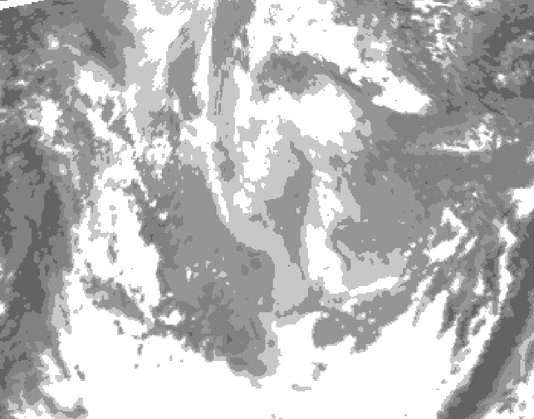 GDPS total cloud 078 hour forecast chart for Canada based on 2026/01/17 1200Z data