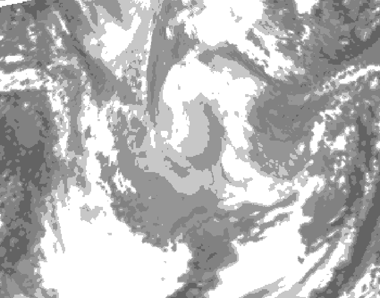 GDPS total cloud 090 hour forecast chart for Canada based on 2026/01/17 1200Z data