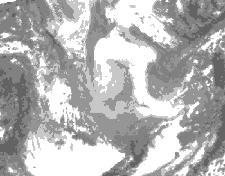 GDPS total cloud 096 hour forecast chart for Canada based on 2026/01/17 1200Z data