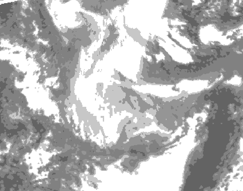 GDPS total cloud 138 hour forecast chart for Canada based on 2026/01/17 1200Z data