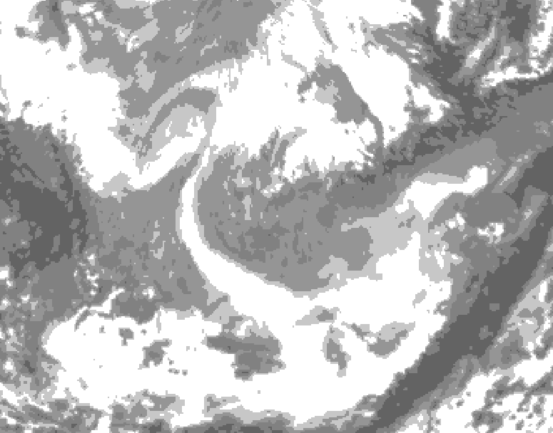 GDPS total cloud 198 hour forecast chart for Canada based on 2026/01/17 1200Z data