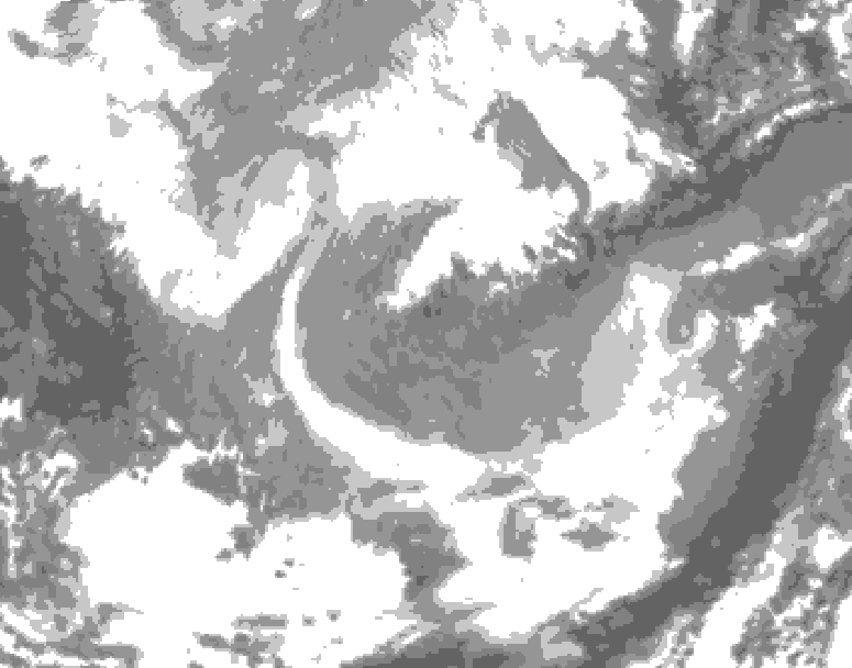 GDPS total cloud 204 hour forecast chart for Canada based on 2026/01/17 1200Z data