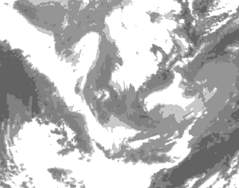 GDPS total cloud 228 hour forecast chart for Canada based on 2026/01/17 1200Z data