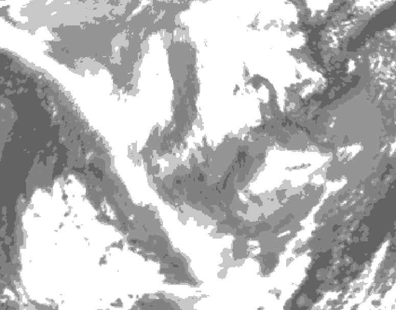 GDPS total cloud 240 hour forecast chart for Canada based on 2026/01/17 1200Z data