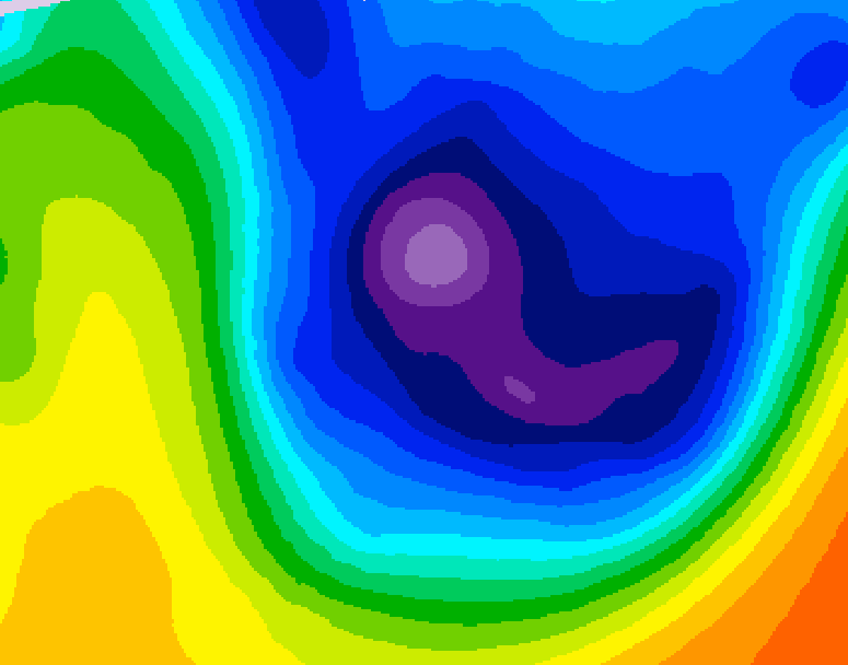 GDPS 500 millibar geopotential height 072 hour forecast chart for Canada based on 2026/01/18 0000Z data