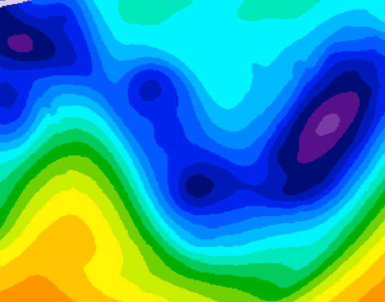 GDPS 500 millibar geopotential height 222 hour forecast chart for Canada based on 2026/01/18 1200Z data