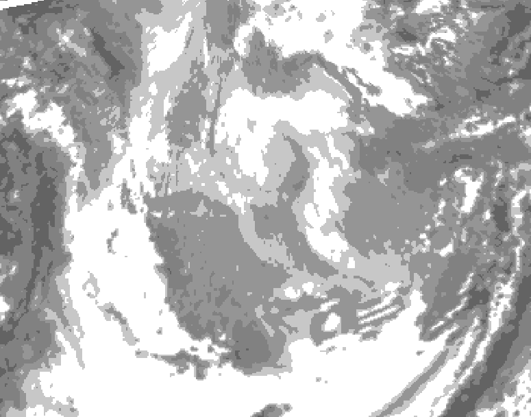 GDPS total cloud 072 hour forecast chart for Canada based on 2026/01/18 0000Z data