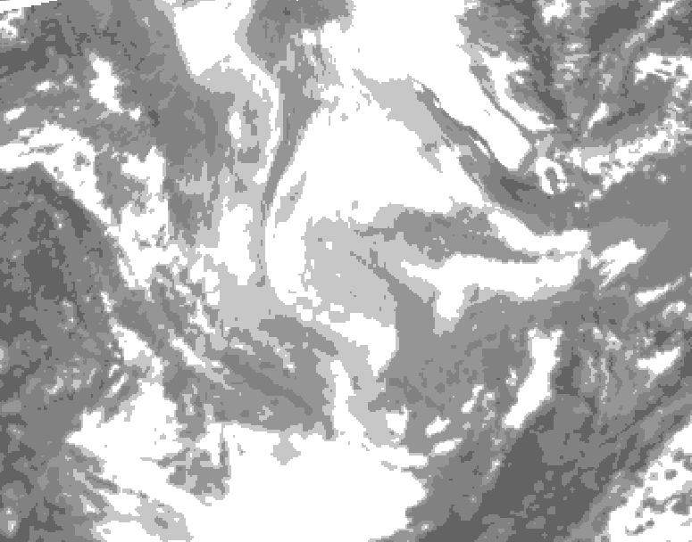 GDPS total cloud 108 hour forecast chart for Canada based on 2026/01/18 0000Z data