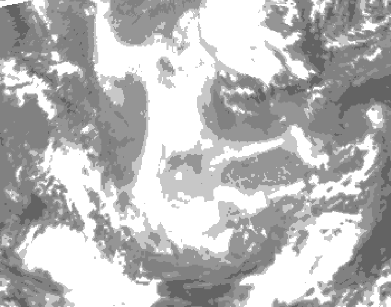 GDPS total cloud 144 hour forecast chart for Canada based on 2026/01/18 0000Z data