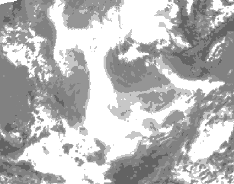GDPS total cloud 156 hour forecast chart for Canada based on 2026/01/18 0000Z data