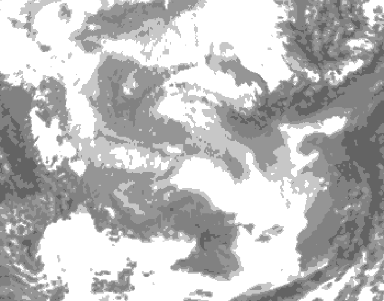 GDPS total cloud 192 hour forecast chart for Canada based on 2026/01/18 0000Z data