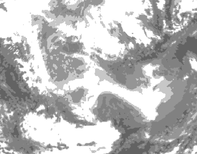 GDPS total cloud 204 hour forecast chart for Canada based on 2026/01/18 0000Z data