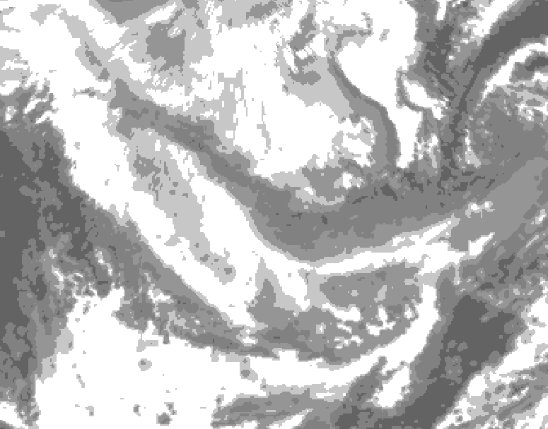 GDPS total cloud 228 hour forecast chart for Canada based on 2026/01/18 0000Z data