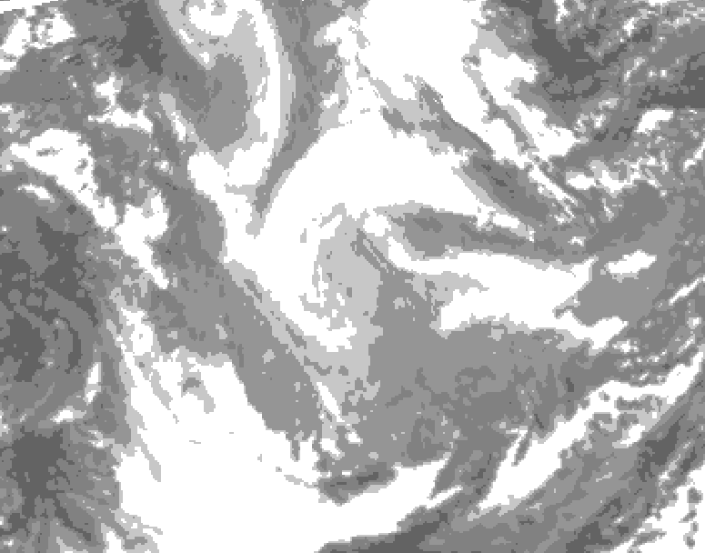 GDPS total cloud 084 hour forecast chart for Canada based on 2026/01/18 1200Z data