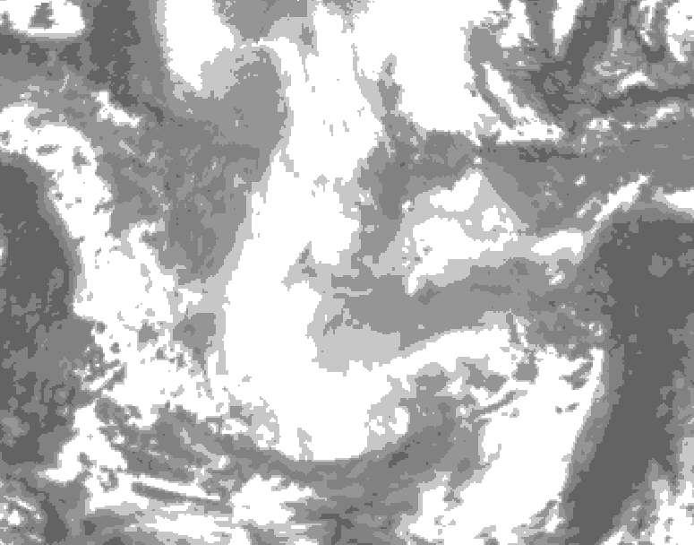 GDPS total cloud 120 hour forecast chart for Canada based on 2026/01/18 1200Z data