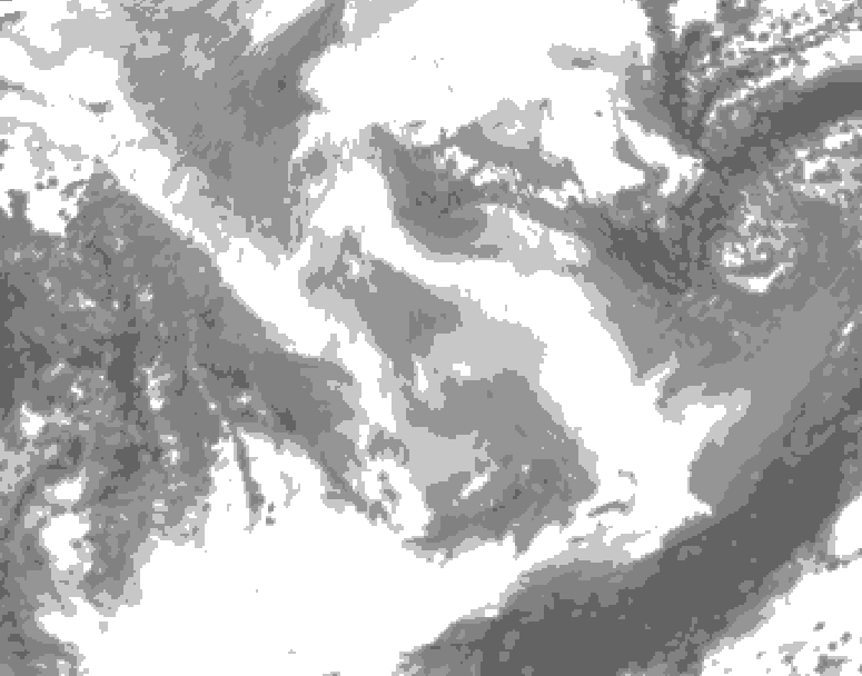 GDPS total cloud 192 hour forecast chart for Canada based on 2026/01/18 1200Z data