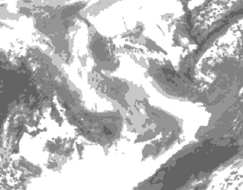 GDPS total cloud 204 hour forecast chart for Canada based on 2026/01/18 1200Z data