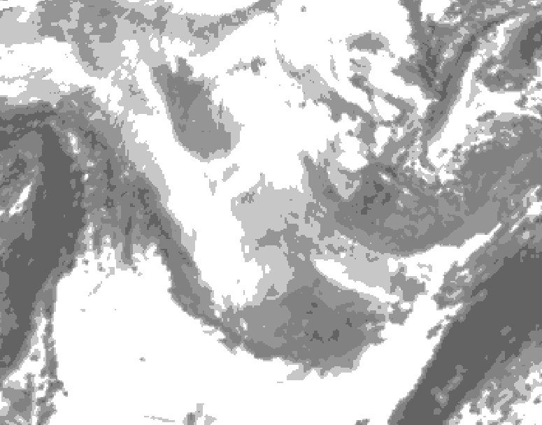 GDPS total cloud 222 hour forecast chart for Canada based on 2026/01/18 1200Z data