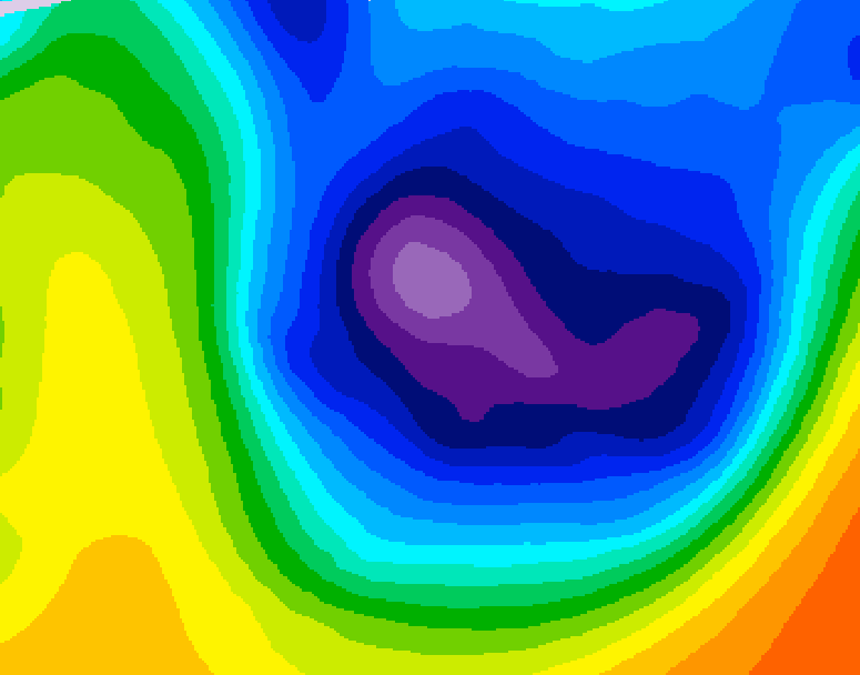 GDPS 500 millibar geopotential height 048 hour forecast chart for Canada based on 2026/01/19 0000Z data