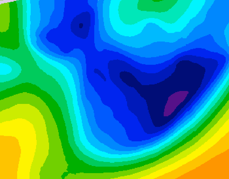 GDPS 500 millibar geopotential height 132 hour forecast chart for Canada based on 2026/01/19 0000Z data