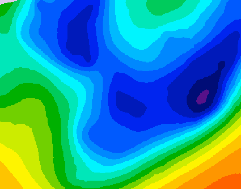 GDPS 500 millibar geopotential height 132 hour forecast chart for Canada based on 2026/01/19 1200Z data