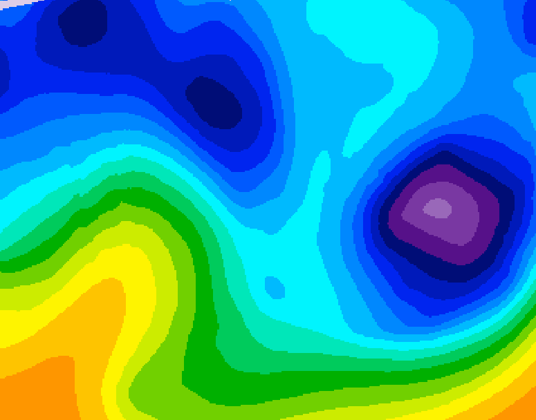 GDPS 500 millibar geopotential height 198 hour forecast chart for Canada based on 2026/01/19 1200Z data