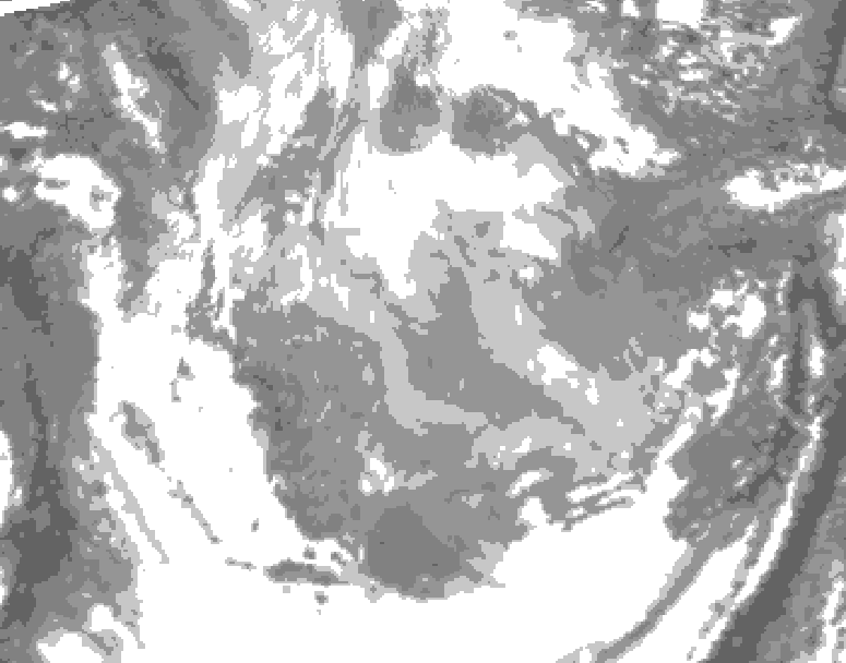GDPS total cloud 048 hour forecast chart for Canada based on 2026/01/19 0000Z data