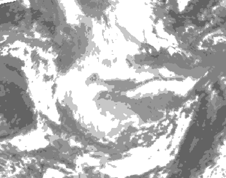 GDPS total cloud 096 hour forecast chart for Canada based on 2026/01/19 0000Z data