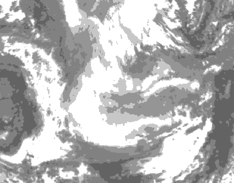 GDPS total cloud 108 hour forecast chart for Canada based on 2026/01/19 0000Z data