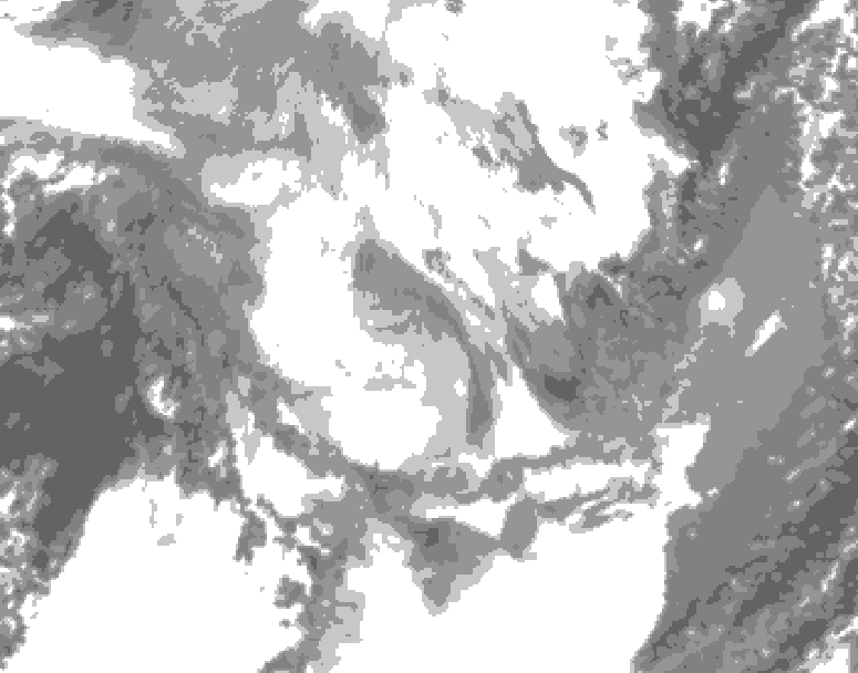 GDPS total cloud 192 hour forecast chart for Canada based on 2026/01/19 0000Z data
