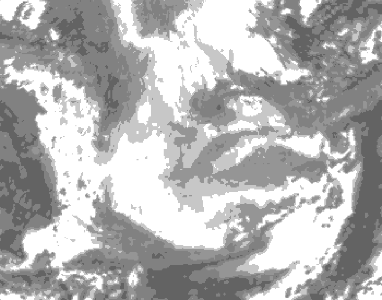 GDPS total cloud 096 hour forecast chart for Canada based on 2026/01/19 1200Z data