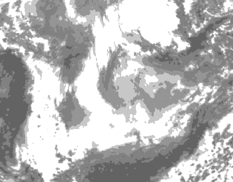 GDPS total cloud 120 hour forecast chart for Canada based on 2026/01/19 1200Z data