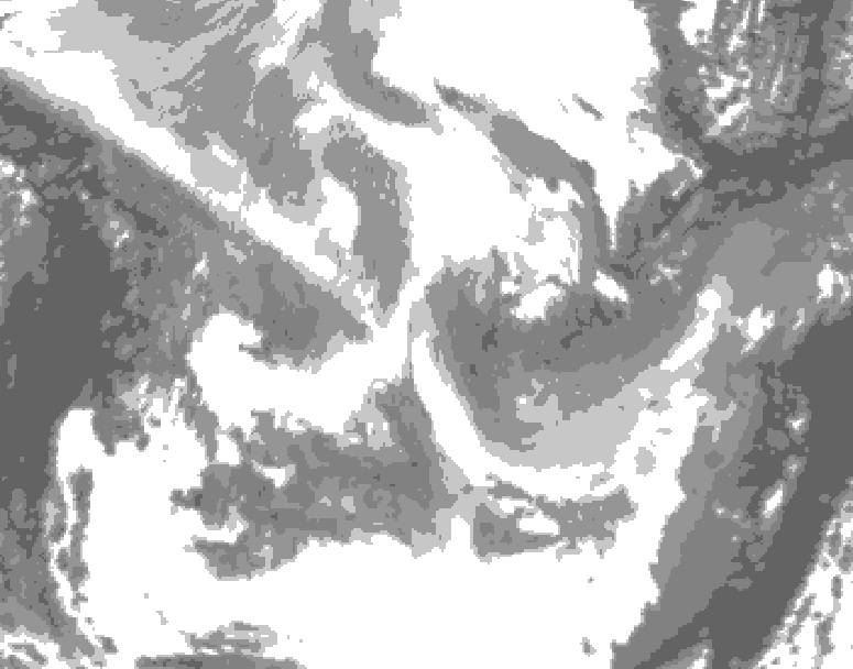 GDPS total cloud 180 hour forecast chart for Canada based on 2026/01/19 1200Z data
