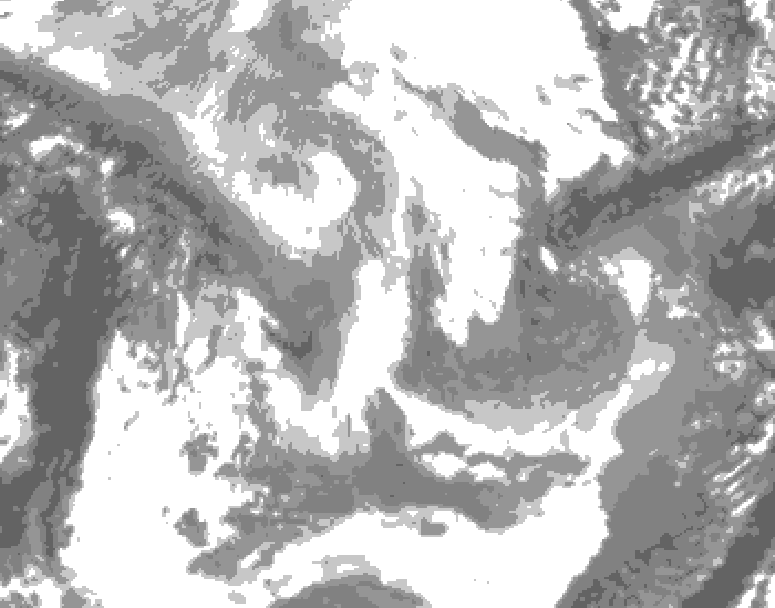 GDPS total cloud 192 hour forecast chart for Canada based on 2026/01/19 1200Z data