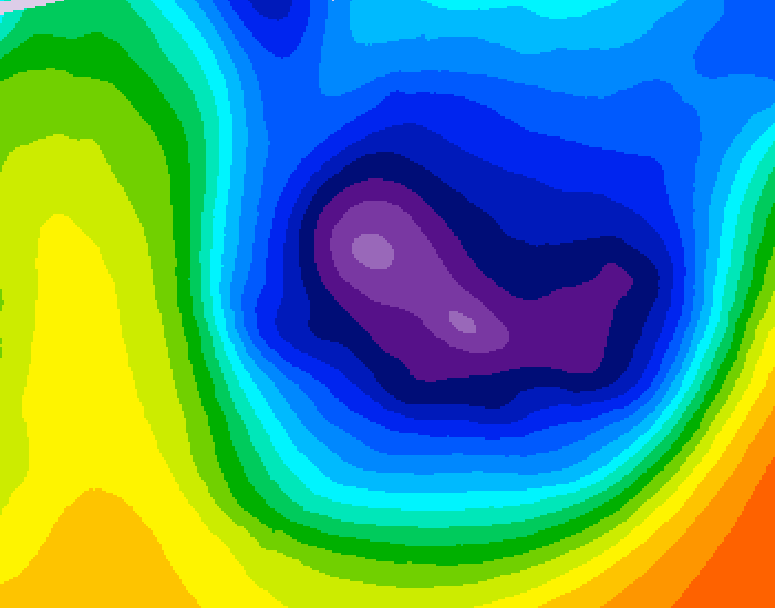 GDPS 500 millibar geopotential height 024 hour forecast chart for Canada based on 2026/01/20 0000Z data