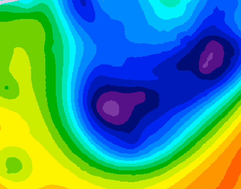 GDPS 500 millibar geopotential height 048 hour forecast chart for Canada based on 2026/01/20 0000Z data
