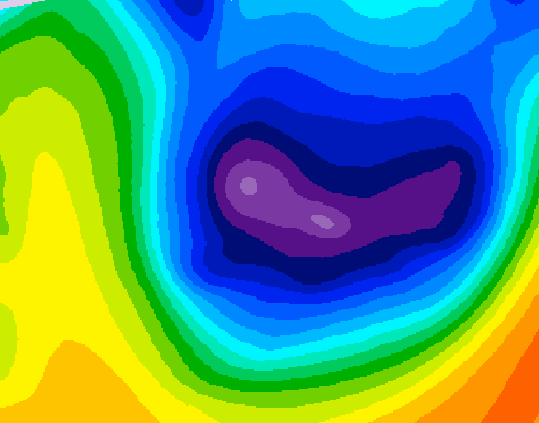 GDPS 500 millibar geopotential height 018 hour forecast chart for Canada based on 2026/01/20 1200Z data