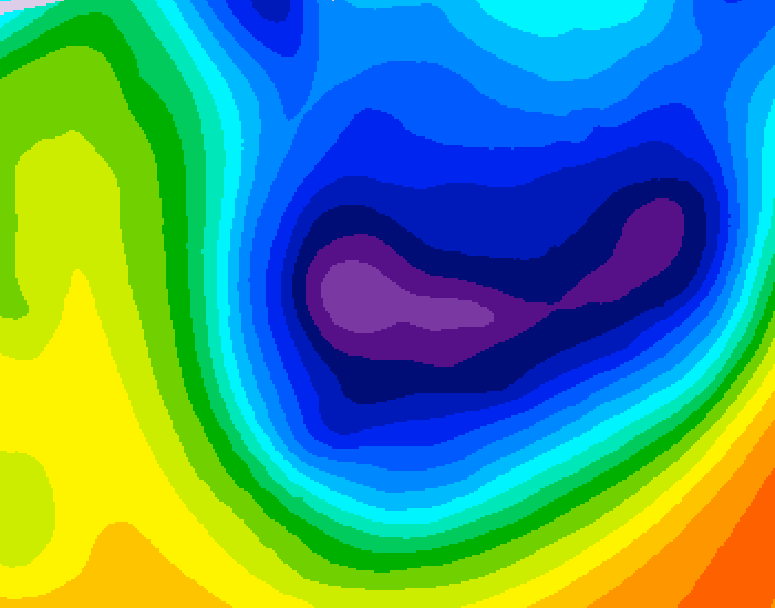 GDPS 500 millibar geopotential height 024 hour forecast chart for Canada based on 2026/01/20 1200Z data