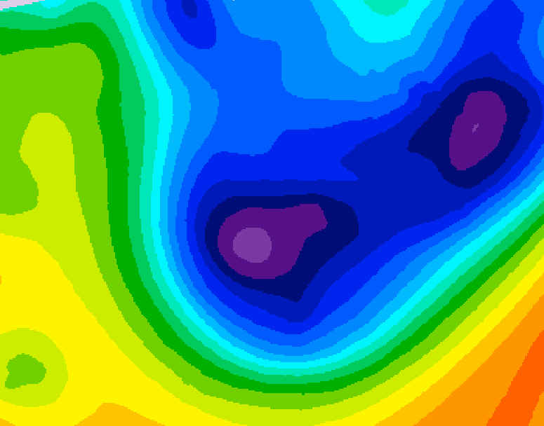 GDPS 500 millibar geopotential height 036 hour forecast chart for Canada based on 2026/01/20 1200Z data