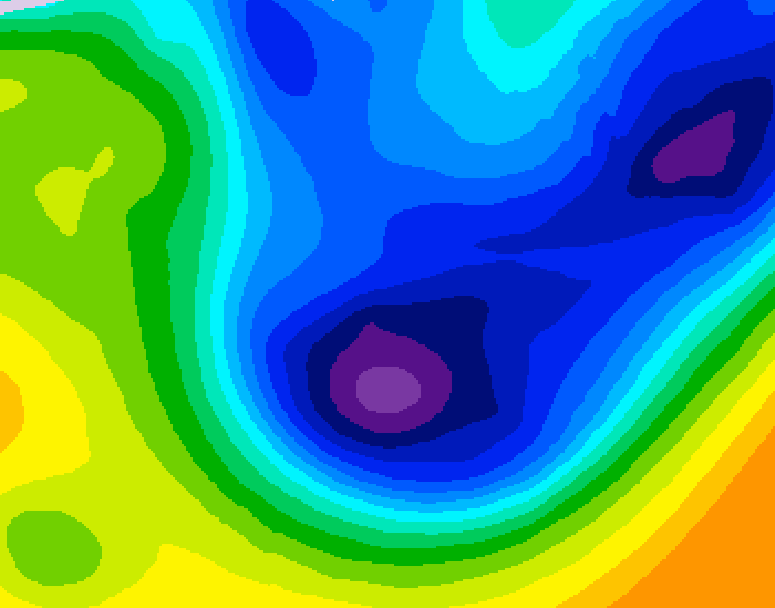 GDPS 500 millibar geopotential height 048 hour forecast chart for Canada based on 2026/01/20 1200Z data