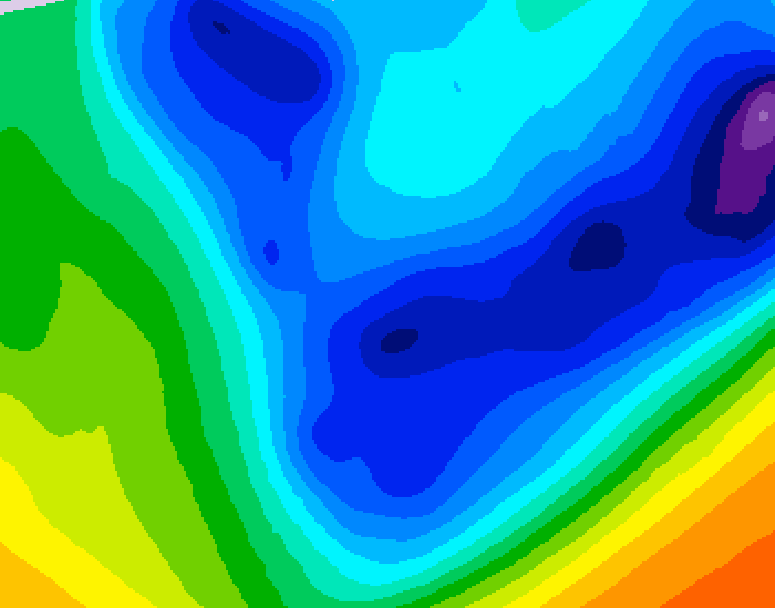 GDPS 500 millibar geopotential height 132 hour forecast chart for Canada based on 2026/01/20 1200Z data