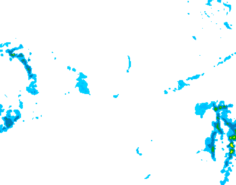 GDPS precipitation 222 hour forecast chart for Canada based on 2026/01/20 1200Z data