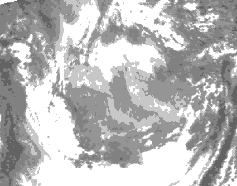 GDPS total cloud 024 hour forecast chart for Canada based on 2026/01/20 0000Z data