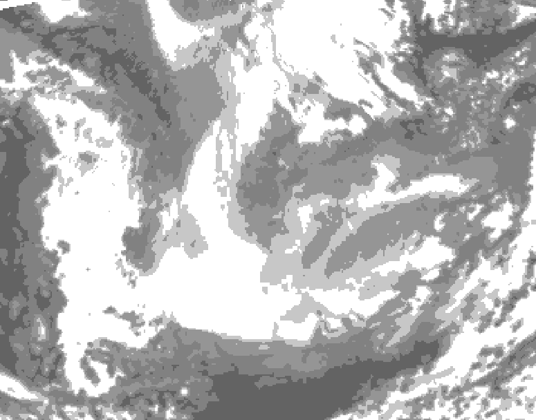 GDPS total cloud 096 hour forecast chart for Canada based on 2026/01/20 0000Z data