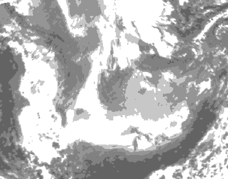 GDPS total cloud 108 hour forecast chart for Canada based on 2026/01/20 0000Z data