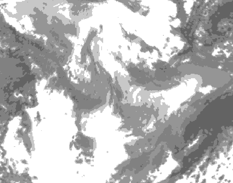 GDPS total cloud 144 hour forecast chart for Canada based on 2026/01/20 0000Z data