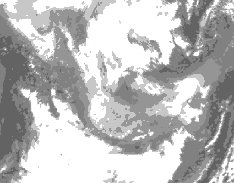 GDPS total cloud 180 hour forecast chart for Canada based on 2026/01/20 0000Z data