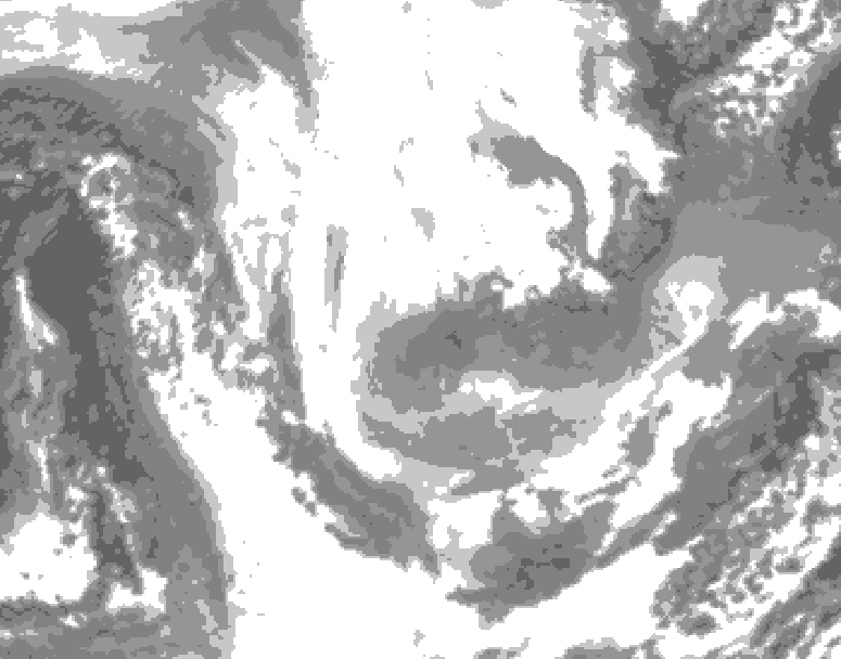 GDPS total cloud 204 hour forecast chart for Canada based on 2026/01/20 0000Z data